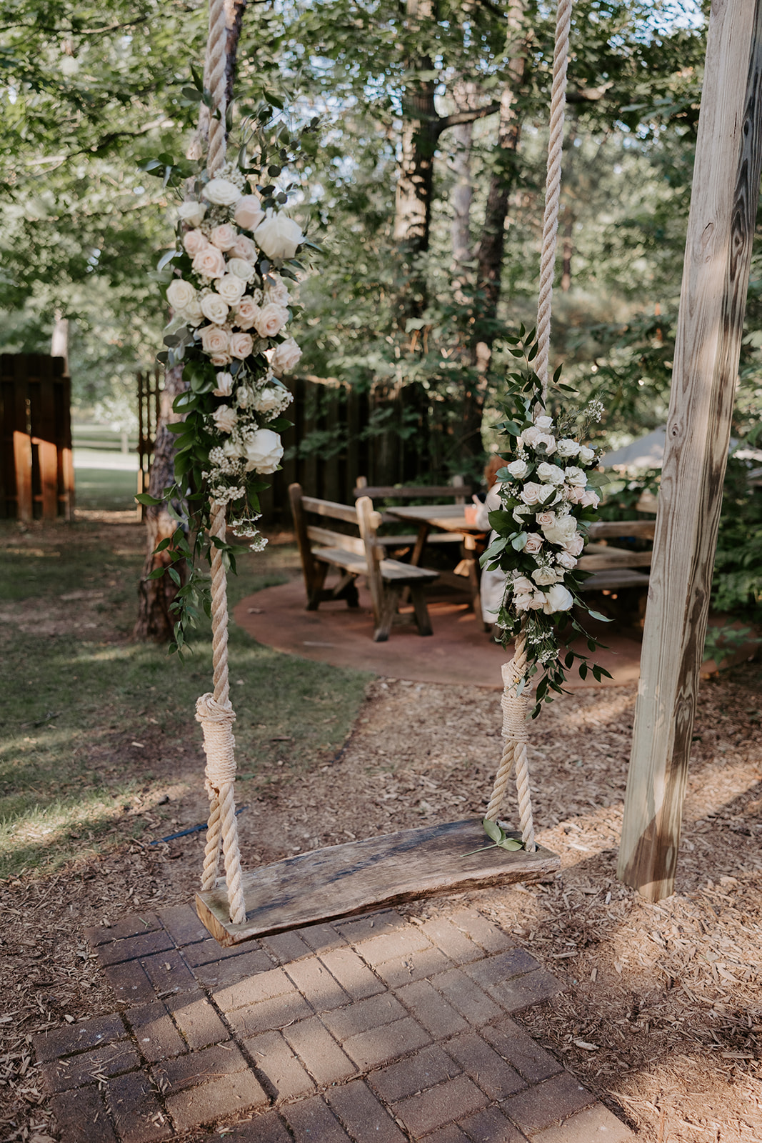 Beautiful Floral Details on Wedding Swing