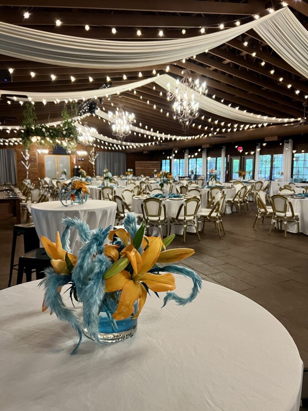 Event table decor at BlueBridge for event