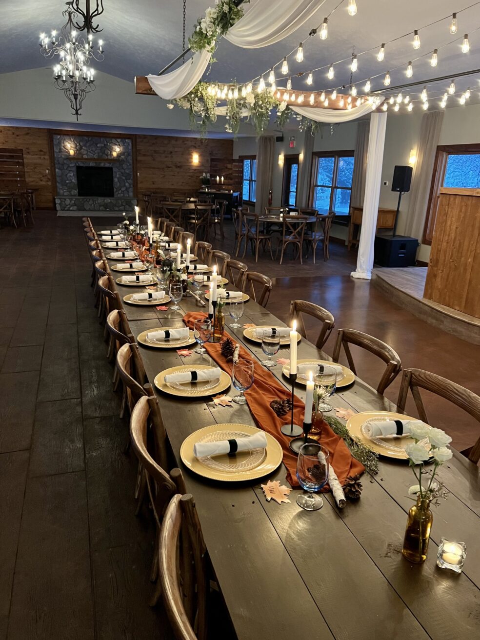Private Thanksgiving Dinner setup at Blue Venue