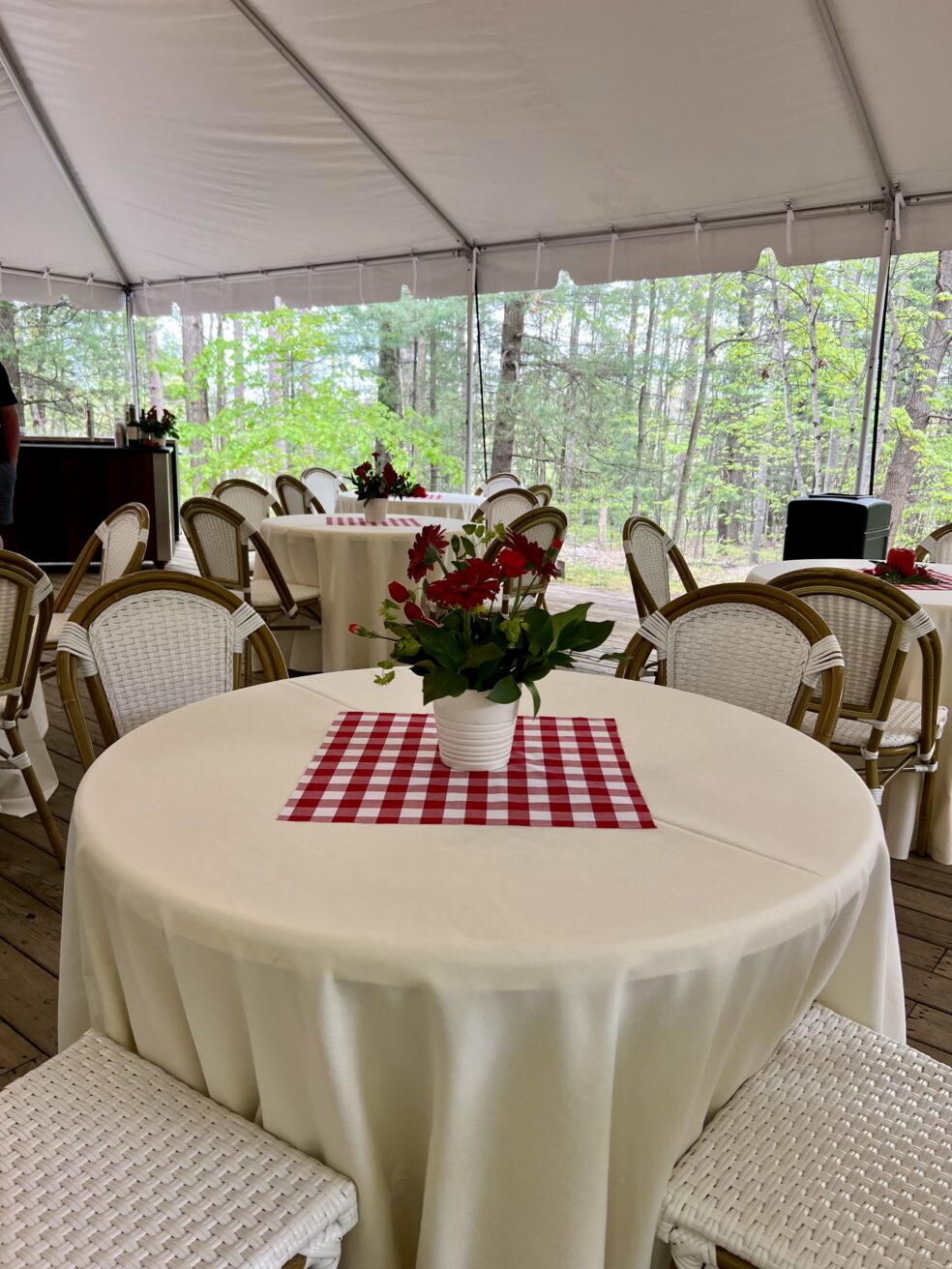 Table Decor in Woodside Tent Table Decor for event in Woodside Tent